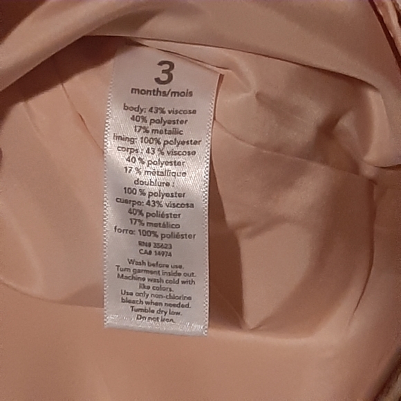 Carter's Peach/Gold Floral Print Dress 3M - Picture 6 of 7